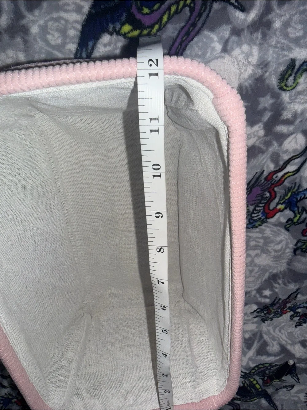 Juicy Couture Blush Pink Corduroy Storage Bin Basket